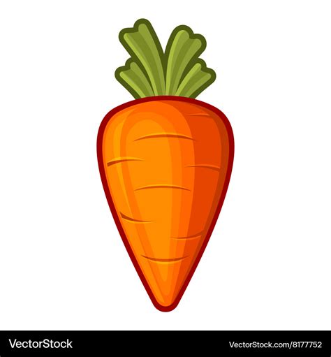 Carrot Icon Cartoon Style On White Background Vector Image
