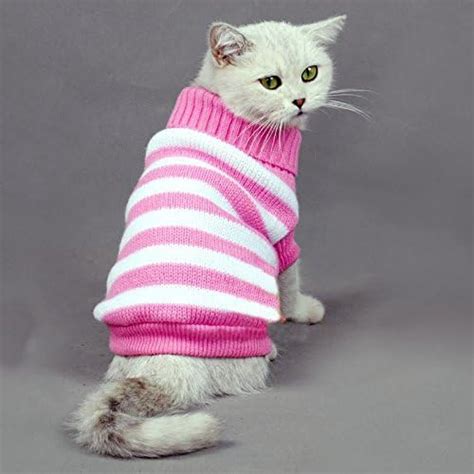 Striped Cat Sweaters Kitty Sweater For Cats Knitwearsmall Dogs Kitten