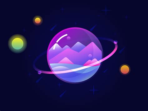 Glass Planet Vector Illustration by Sublimatika on Dribbble