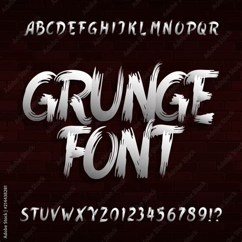 Grunge Alphabet Font Uppercase Brush Stroke Dirty Messy Letters And