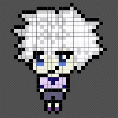 Killua Hunter X Hunter Anime Pixel Art Patterns Pixel Art Grid