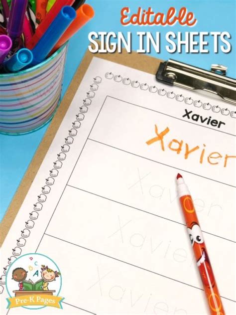 Sign In Sheets For Preschoolers