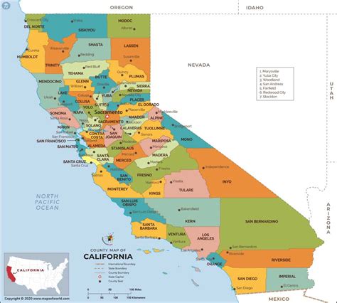 California County Map California Counties List