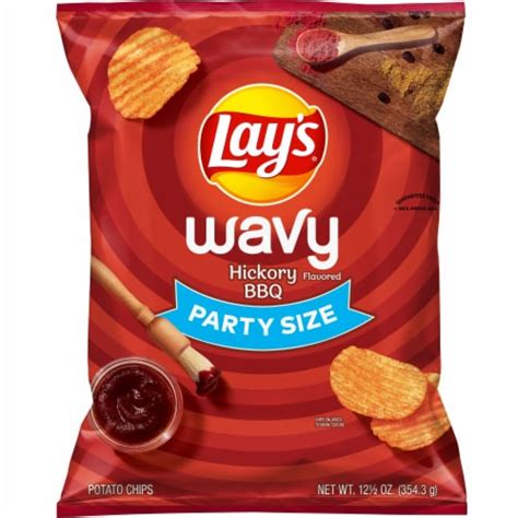 Lays Wavy Potato Chips Hickory Bbq Flavored Potato Chips Party Size