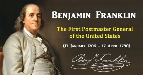 Benjamin Franklin The First United States Postmaster General