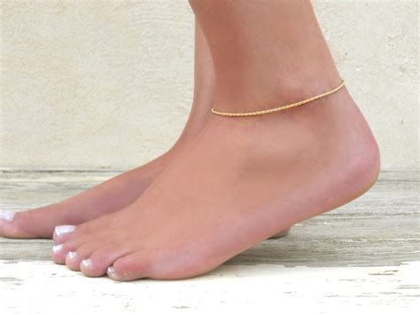 Gold Chain Anklet Gold Filled Rope Chain Anklet Dainty Gold Anklet
