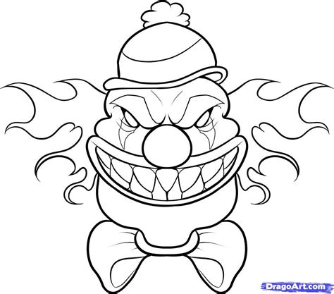 Draw Creatures How To Draw A Scary Clown Step By Step Creatures