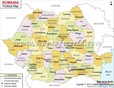 Political Map Of Romania Russia Provinces Map