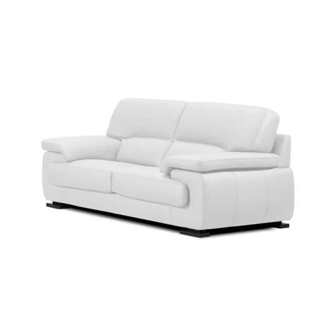 Canapé 2 places ultra confortable en simili cuir blanc. Canapé 2 places en cuir Blanc 2 places JOHN - Achat ...