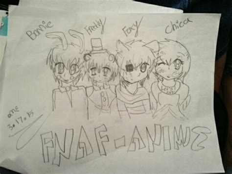 Fnaf Anime Drawn Not Colored By Xxawpmasterkillerxx On Deviantart
