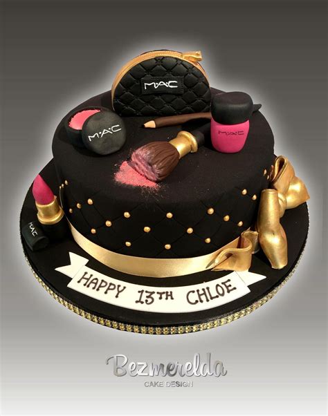 Mac Makeup Themed Cake Made By Bezmerelda Make Up Cake Makeup Birthday Cakes Candy