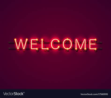 Neon Welcome Signboard Royalty Free Vector Image