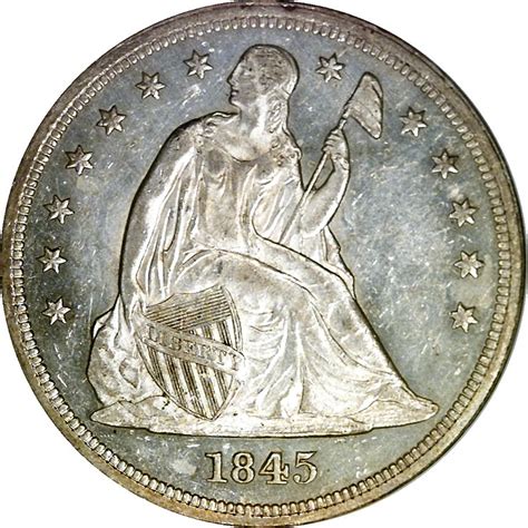 1845 1 Ms Seated Liberty Dollars Ngc