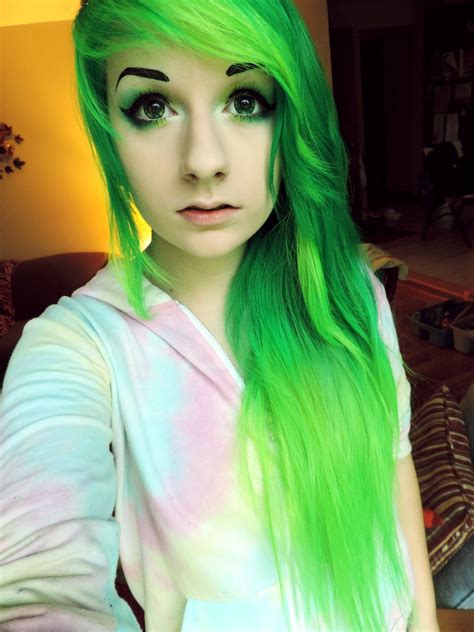 green hair neon green hair dark green hair