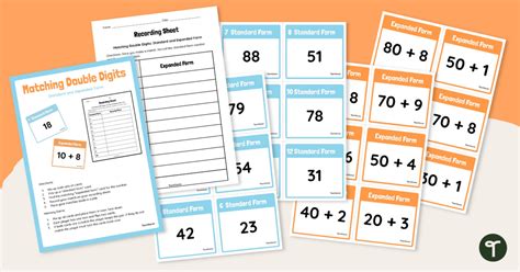 Matching Expanded And Standard 2 Digit Number Cards Teach Starter
