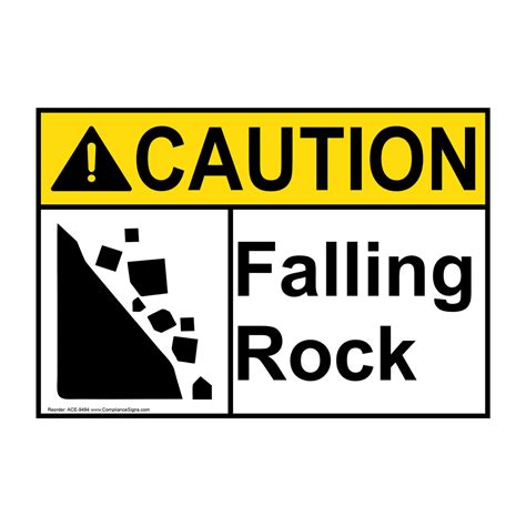 Ansi Caution Falling Rock Sign Ace 9494 Recreation