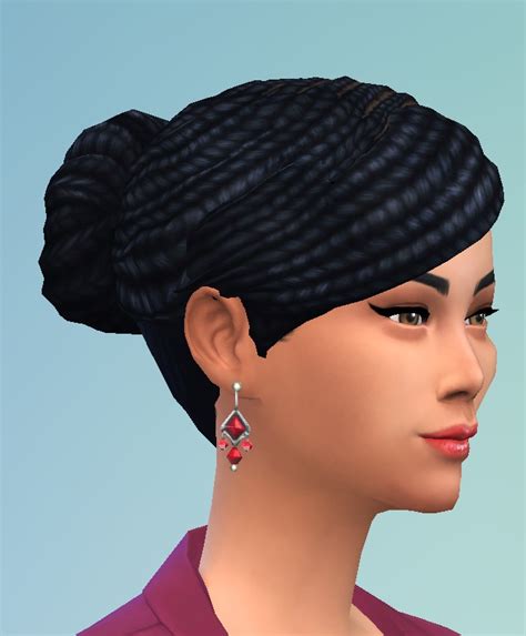 Sims 4 Hairs ~ Birksches Sims Blog Lady Braid Bun Hair