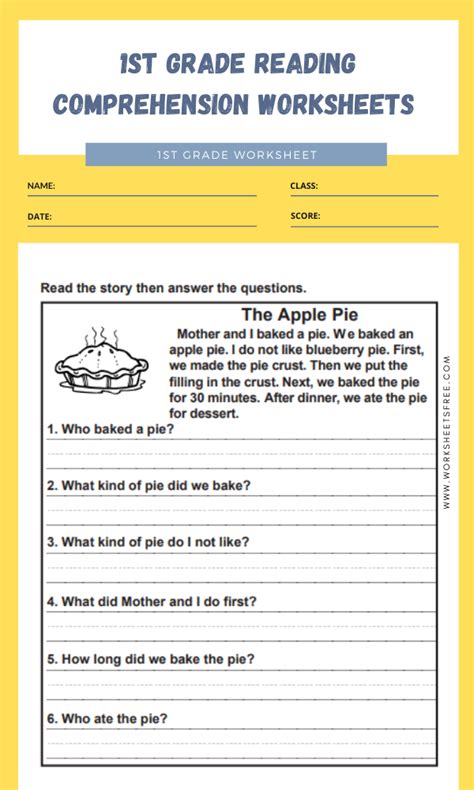 1st Grade Reading Comprehension Worksheets 9 Worksheets Free