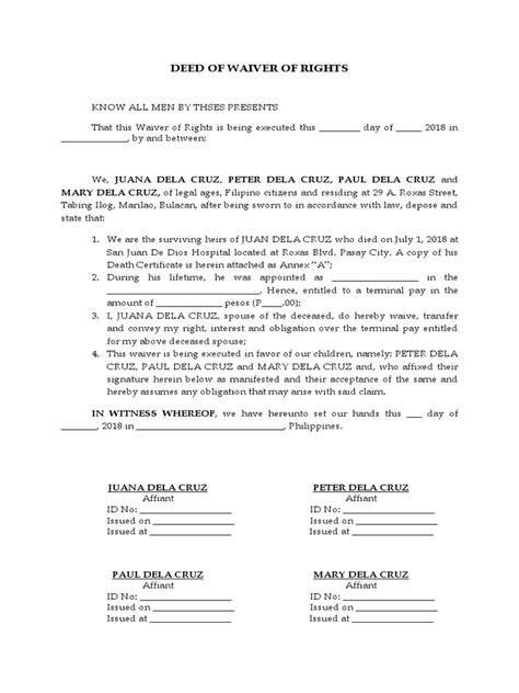 Affidavit Of Waiver Of Rights Pdf Civil Law Common Law Government Information