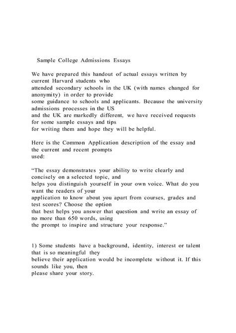 Sample College Admissions Essays We Have Prepared This By Musheera Liggons Issuu