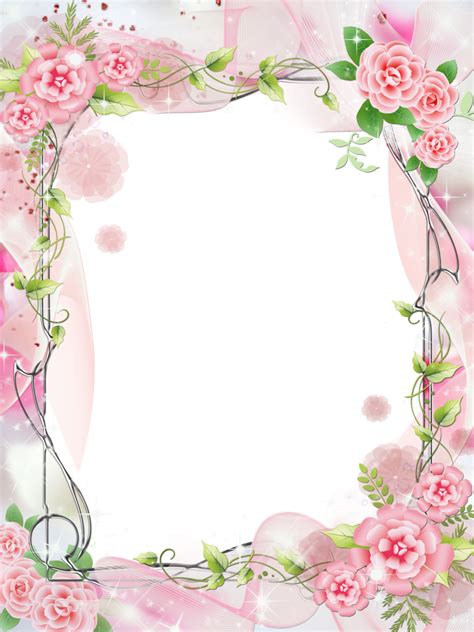 Pink Flower Frame Png