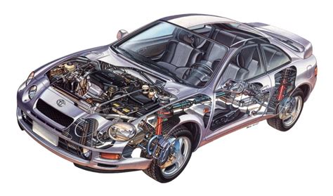 Toyota Celica Gt Cutaway Drawing In High Quality