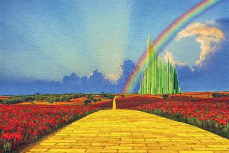 Yellow Brick Road To The Emerald City Stock Image Image Of Winding
