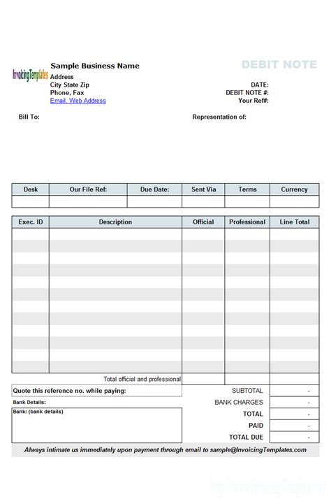 Other file types can be uncommon files. Debit Note Template for Attorney | Invoice template word ...