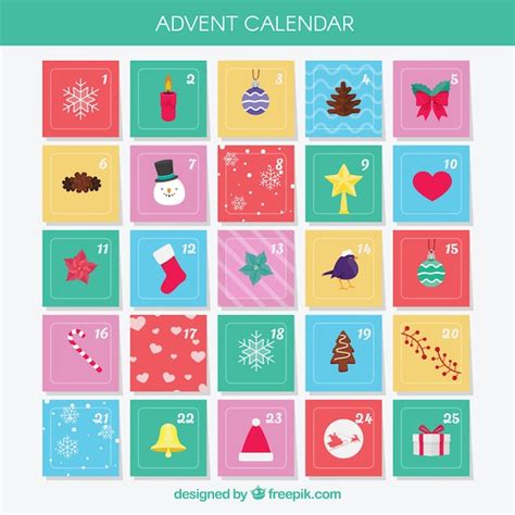 Free Vector Cute Advent Calendars