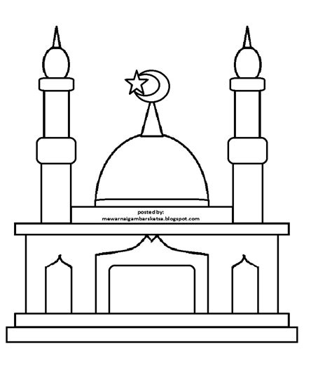 Contoh Gambar Download Gambar Mewarnai Masjid Kataucap