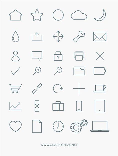Free Set Of Vector Line Icons On Behance