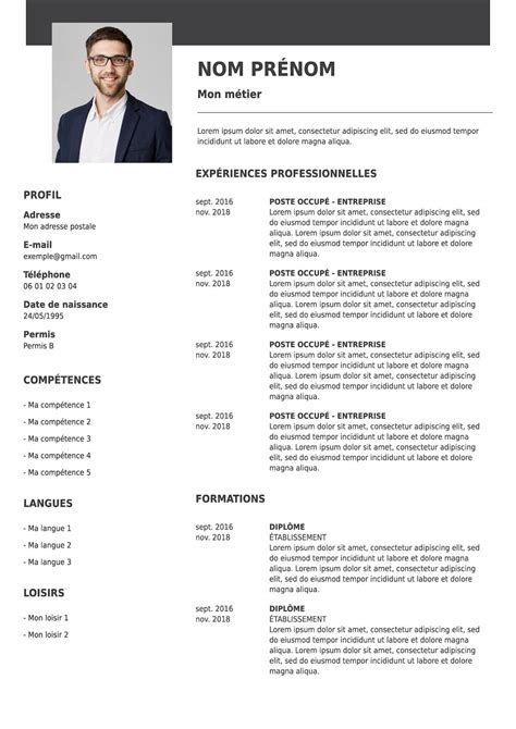 Modele De Cv A Remplir Gratuit Au Format Word Exemples Cv Free Cv