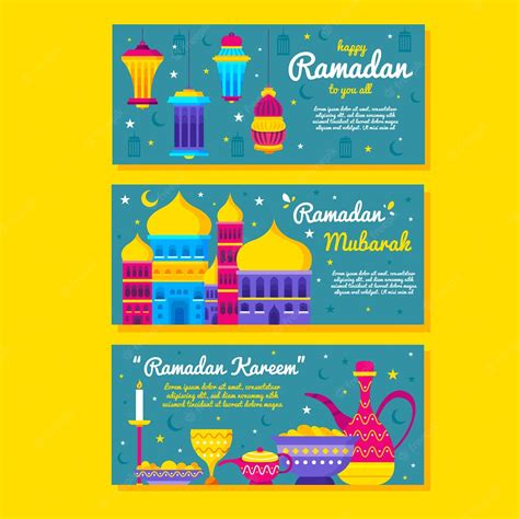 Free Vector Flat Design Ramadan Banners Template