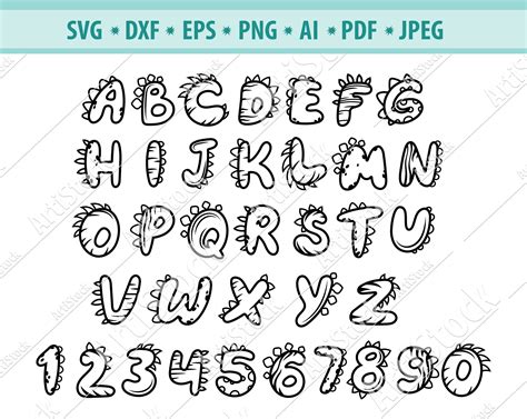 The Alphabet And Numbers Are Drawn With Black Ink