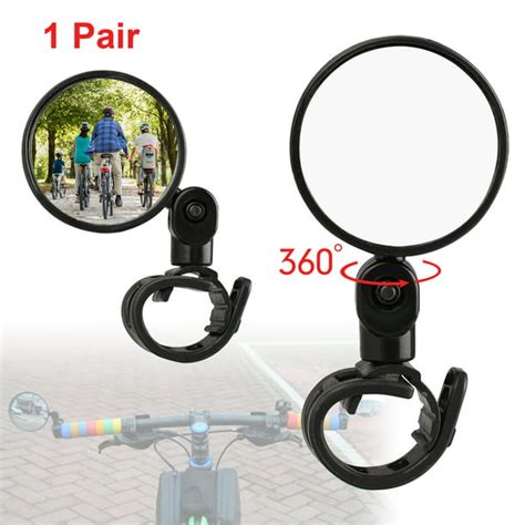 Eeekit 1 Pair Mini Rotaty Rearview Handlebar Glass Mirror Bicycle