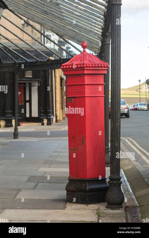 Victorian Penfold Post Box On The Street At Saltburn By Sea North