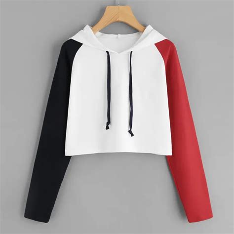 Harajuku Sweatshirt Women Kpop Crop Top Hooded Hoodies Streetwear