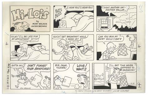 lot detail hi and lois sunday comic strip ted by mort walker to blondie writer