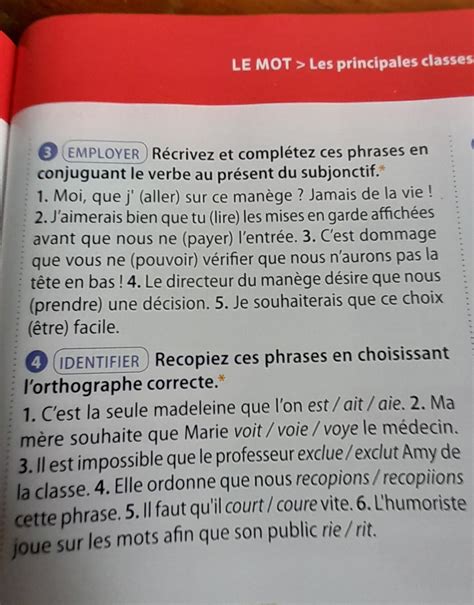 bonjour j ai besoin d aide en français il faut faire les deux ex 3et 4 merci d avance