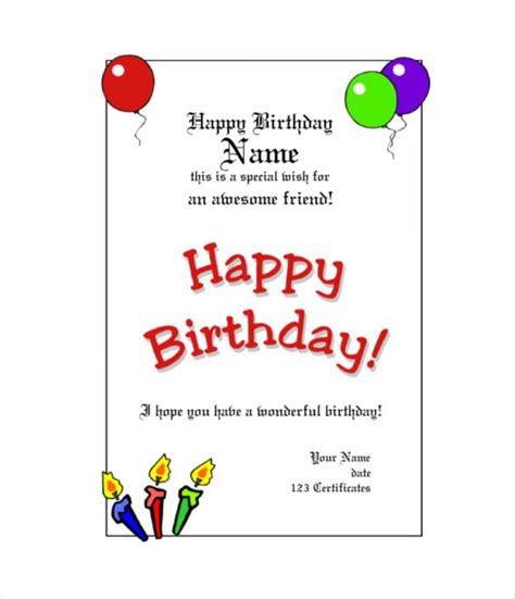 Free greetings for the planet ®. Birthday Gift Certificate Templates - 16+ Free Word, PDF ...