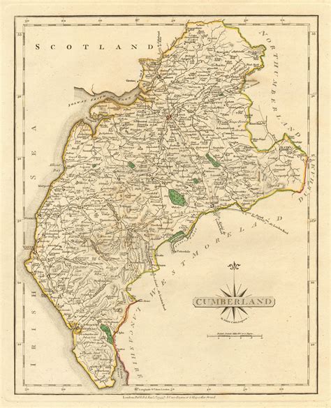 Antique County Map Of Westmoreland By John Cary Original Outline