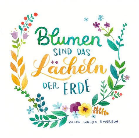 Blumen sind das lächeln der natur. Handlettering - Frau Annika — Illustration | Lettering ...