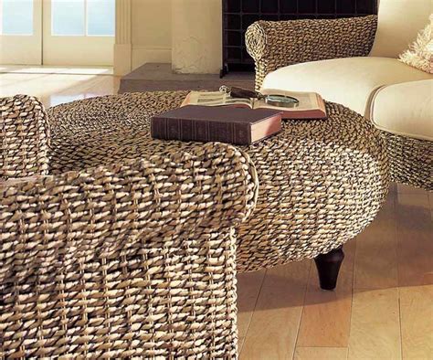 Extra large round coffee table. rattan ottoman or coffee table | Round ottoman, Ottoman in ...