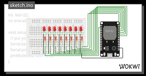 PRENDE LED Wokwi ESP32 STM32 Arduino Simulator