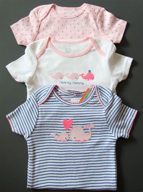 Carters Just One You 3 Pack Bodysuits ~ Whale ~ Anchor ~ I Love My