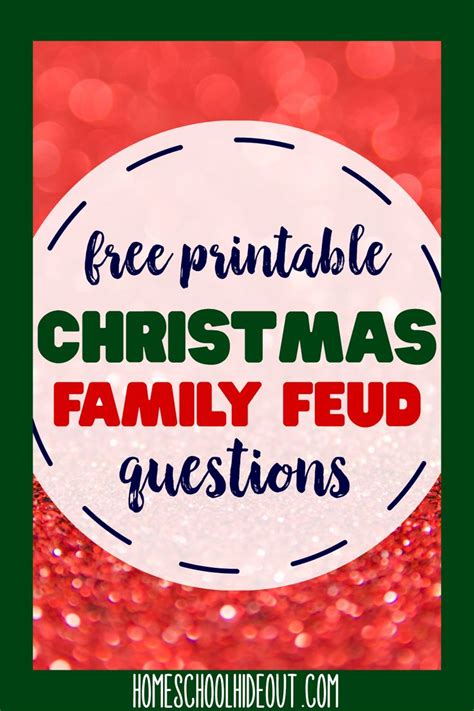 Here are six rounds of family feud questions for kids. Free Printable Family Feud Christmas Questions ...