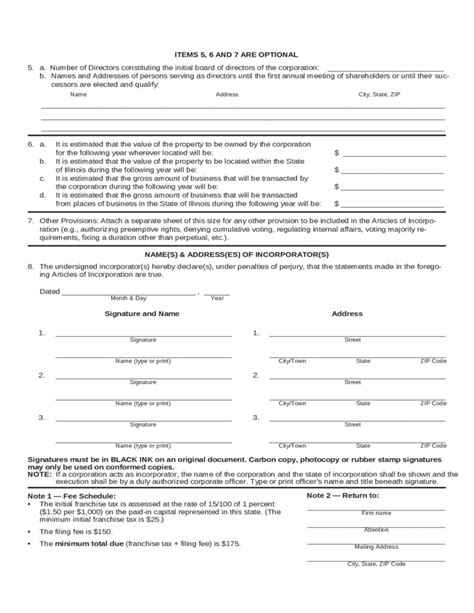 Articles Of Incorporation Illinois Free Download