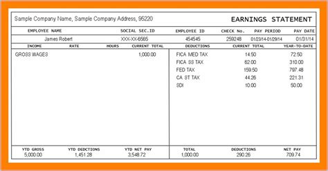 Free 1099 Pay Stub Template