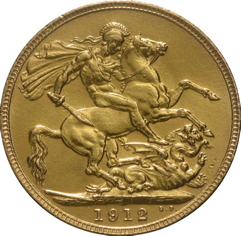 1912 Gold Sovereign - King George V - London - $407