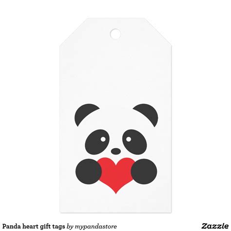 Panda Heart T Tags Personalised Wrapping Paper Heart T Tags